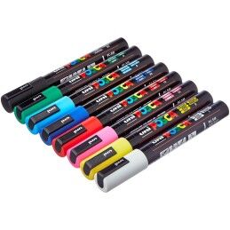 Uni-Ball|Conjunto de Canetas de Feltro Uni-Ball POSCA Basic PC-5M Multicolor 8 Peças (8 Unidades)