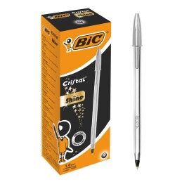 Bic|Esferográfica de tinta líquida Bic 921339 Preto Prateado 0,32 mm (20 Peças)