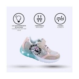 Minnie Mouse|Sapatilhas Desportivas com LED Minnie Mouse Bege