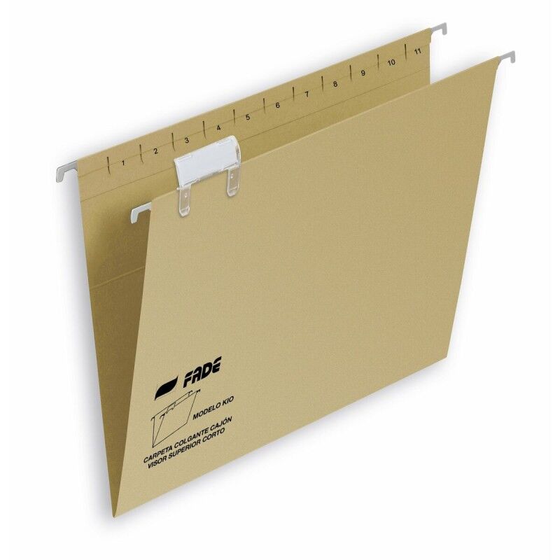 FADE|Pasta suspensa FADE Kio Kraft Etiqueta para nome Visor Transparente Castanho Din A4 FADE|Pasta suspensa FADE Kio Kraft Etiqueta para nome Visor Transparente Castanho Din A4