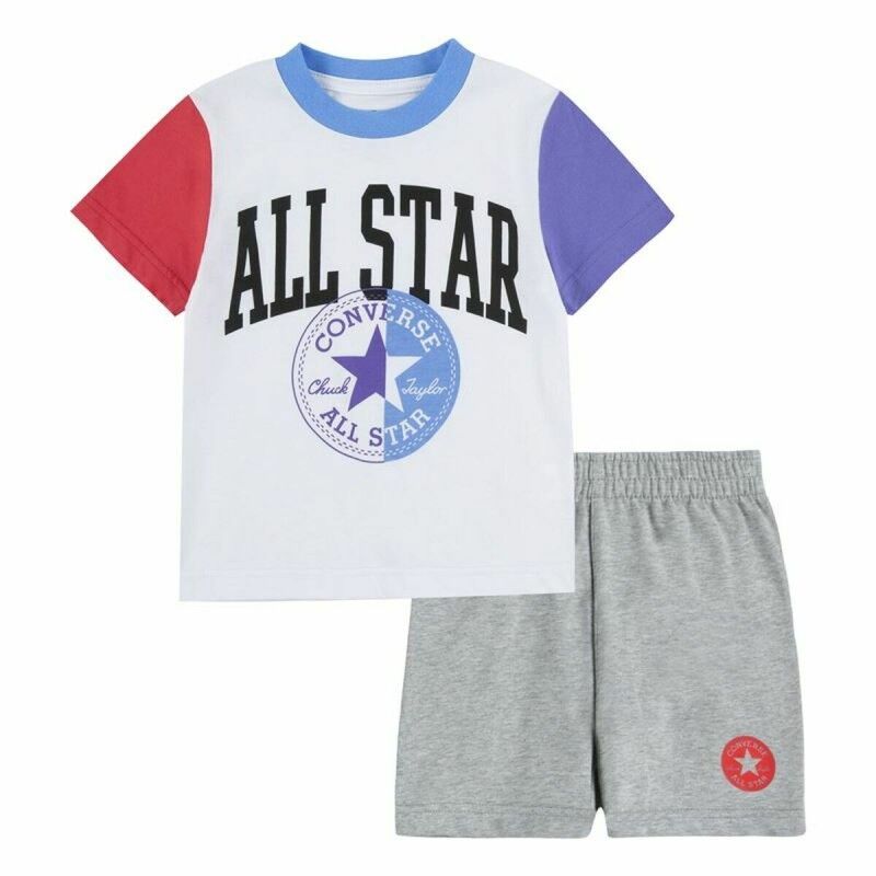 Converse|Conjunto Desportivo para Crianças Converse Blocked Branco Converse|Conjunto Desportivo para Crianças Converse Blocked Branco