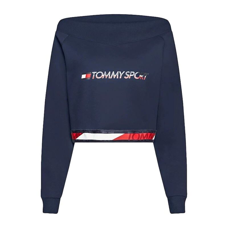 Tommy Hilfiger|Polar sem Capuz Mulher Tommy Hilfiger Crop V Neck Azul escuro Tommy Hilfiger|Polar sem Capuz Mulher Tommy Hilfiger Crop V Neck Azul escuro