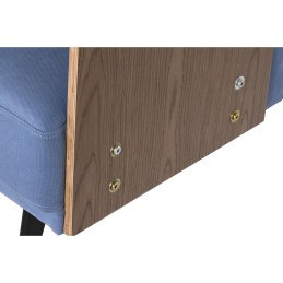 Sofá-cama DKD Home Decor Preto Azul Metal Castanho Poliéster Madeira de eucalipto (203 x 87 x 81 cm)