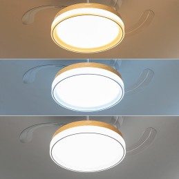 Ventoinha de Teto com Luz LED e 4 Pás Retráteis Blalefan InnovaGoods Madeira 72 W Ø49,5-104 cm