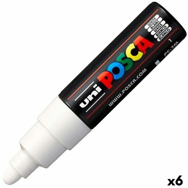 POSCA|Rotuladores POSCA PC-7M Branco (6 Unidades)