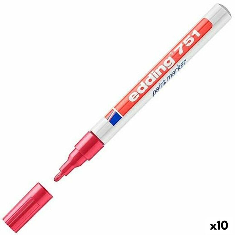 Edding|Rotulador permanente Edding 751 Vermelho (10 Unidades) Edding|Rotulador permanente Edding 751 Vermelho (10 Unidades)