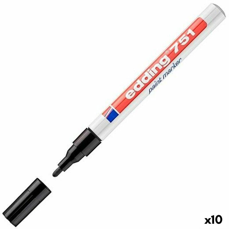 Edding|Rotulador permanente Edding 751 Preto (10 Unidades) Edding|Rotulador permanente Edding 751 Preto (10 Unidades)