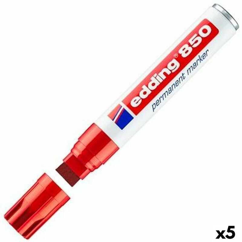 Edding|Rotulador permanente Edding 850 Vermelho (5 Unidades) Edding|Rotulador permanente Edding 850 Vermelho (5 Unidades)