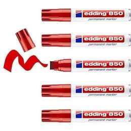Edding|Rotulador permanente Edding 850 Vermelho (5 Unidades)