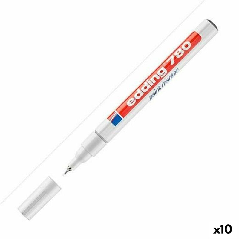 Edding|Rotulador permanente Edding 780 Branco 10 Unidades Edding|Rotulador permanente Edding 780 Branco 10 Unidades