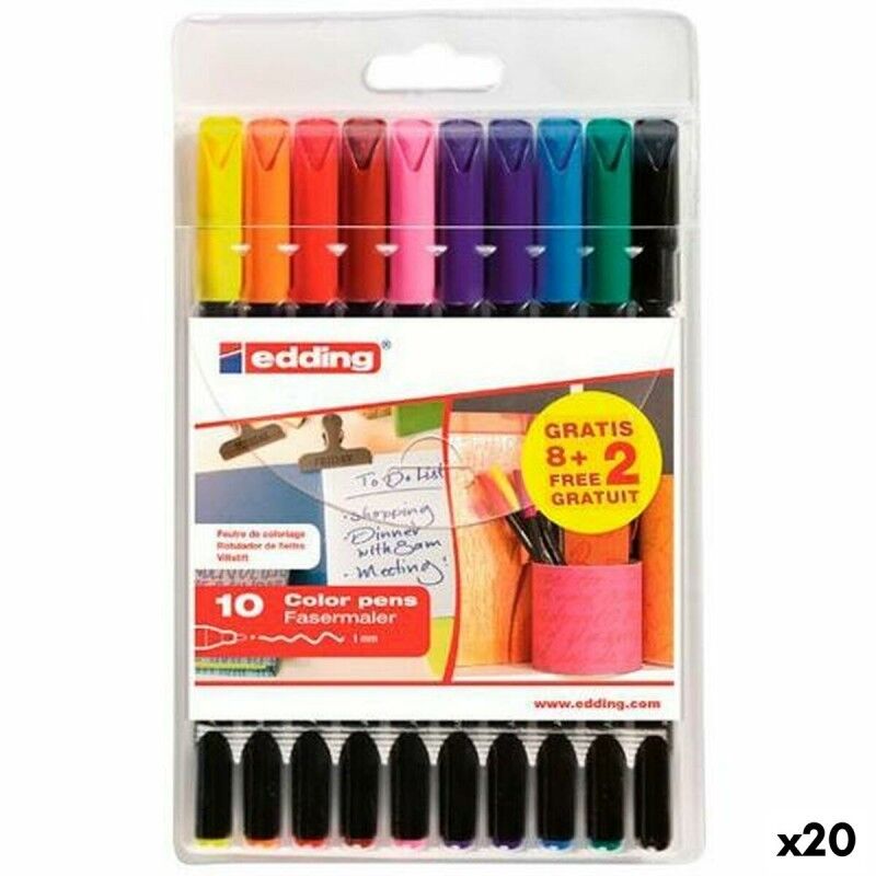 Edding|Conjunto de Canetas de Feltro Edding 1200 Estojo (20 Unidades) Edding|Conjunto de Canetas de Feltro Edding 1200 Estojo (20 Unidades)