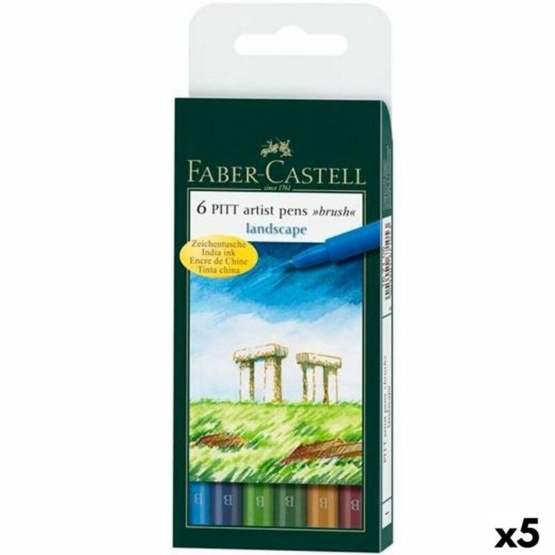 Faber-Castell|Conjunto de Canetas de Feltro Faber-Castell Pitt Artist Landscape Estojo (5 Unidades) Faber-Castell|Conjunto de Canetas de Feltro Faber-Castell Pitt Artist Landscape Estojo (5 Unidades)