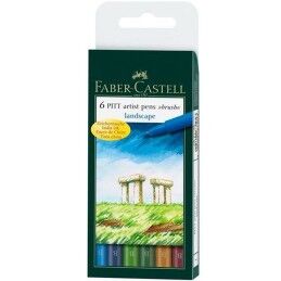 Faber-Castell|Conjunto de Canetas de Feltro Faber-Castell Pitt Artist Landscape Estojo (5 Unidades)