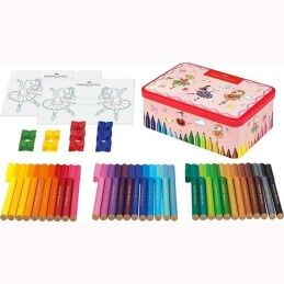 Faber-Castell|Conjunto de Canetas de Feltro Faber-Castell Connector Caixa de Metal Bailarina Multicolor (9 Unidades)