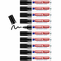 Edding|Rotulador permanente Edding 550 Preto (10 Unidades)