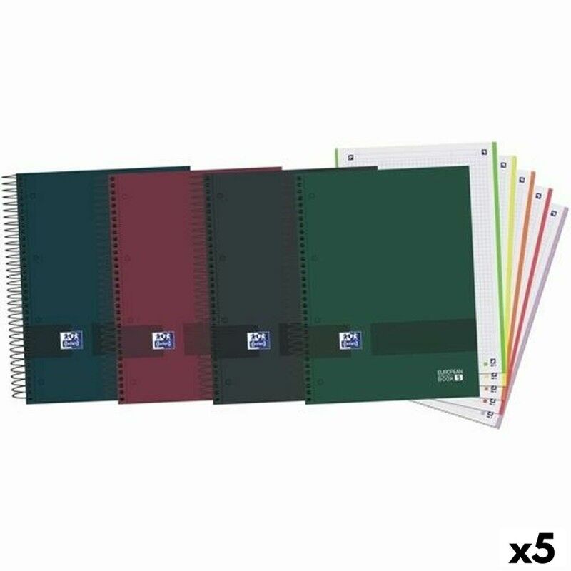 Oxford|Caderno Oxford Europeanbook 5 & You Multicolor A5 120 Folhas (5 Unidades) Oxford|Caderno Oxford Europeanbook 5 & You Multicolor A5 120 Folhas (5 Unidades)