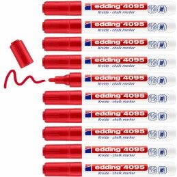 Edding|Marcadores de giz líquido Edding 4095 Vermelho (10 Unidades)