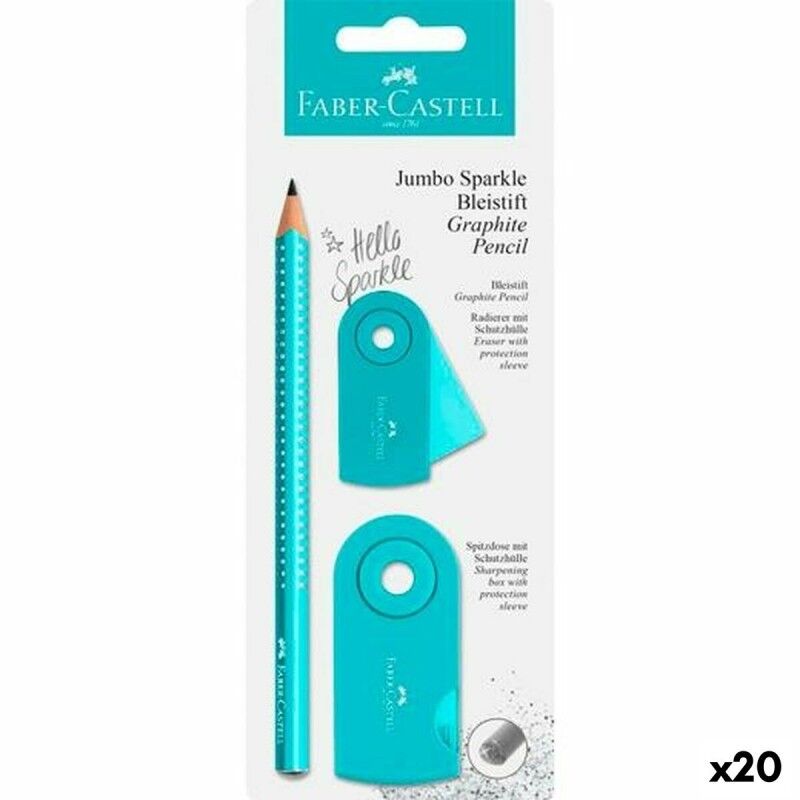 Faber-Castell|Conjunto de Lápis Faber-Castell Turquesa (3 Peças) (20 Unidades) Faber-Castell|Conjunto de Lápis Faber-Castell Turquesa (3 Peças) (20 Unidades)