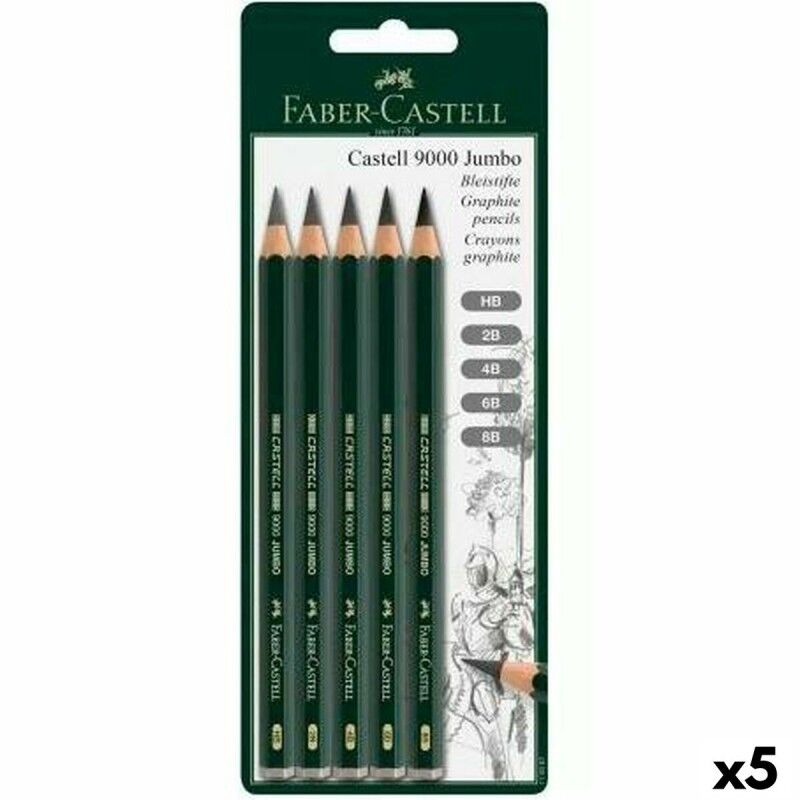 Faber-Castell|Conjunto de Lápis Faber-Castell Sextavado 2B 4B 6B 8B (5 Unidades) Faber-Castell|Conjunto de Lápis Faber-Castell Sextavado 2B 4B 6B 8B (5 Unidades)