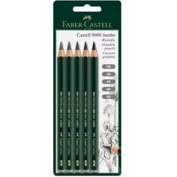 Faber-Castell|Conjunto de Lápis Faber-Castell Sextavado 2B 4B 6B 8B (5 Unidades)