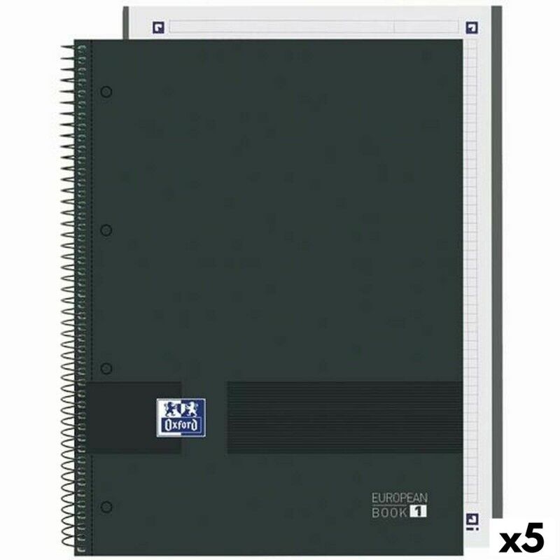 Oxford|Caderno Oxford European Book Write&Erase Preto A4 80 Folhas (5 Unidades) Oxford|Caderno Oxford European Book Write&Erase Preto A4 80 Folhas (5 Unidades)