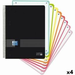 Oxford|Conjunto de cadernos Oxford European Book Live&Go Preto A5 160 Folhas 4 Peças