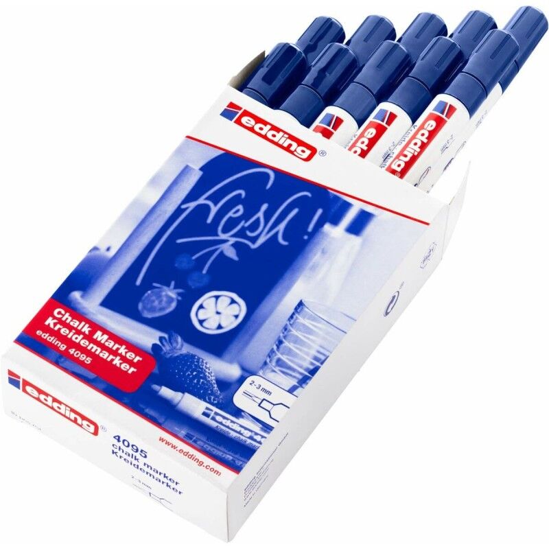 Edding|Marcadores de giz líquido Edding 4095 Azul (10 Unidades)