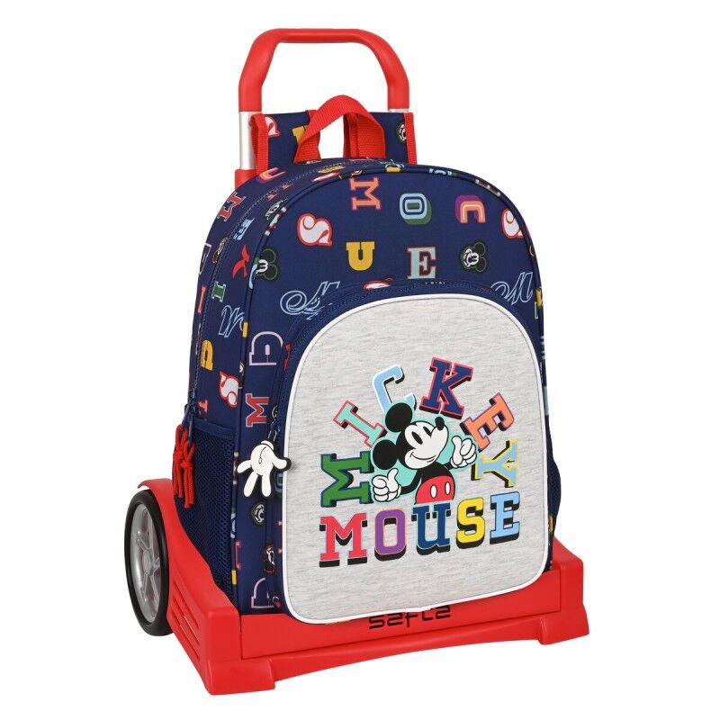 Mickey Mouse Clubhouse|Mochila Escolar com Rodas Mickey Mouse Clubhouse Only one Azul Marinho 33 x 42 x 14 cm