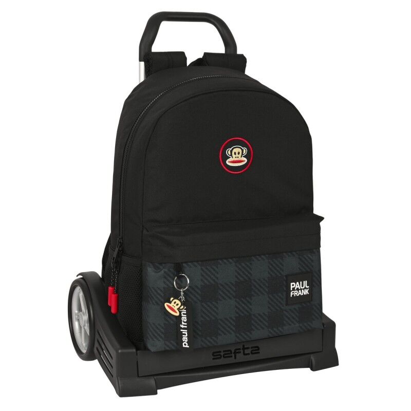 Paul Frank|Mochila Escolar com Rodas Paul Frank Campers Preto (30 x 46 x 14 cm)