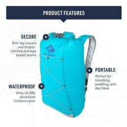 Sea to Summit|Mochila de montanha Sea to Summit Ultra-Sil Dry Day Pack Azul Prateado 22 L