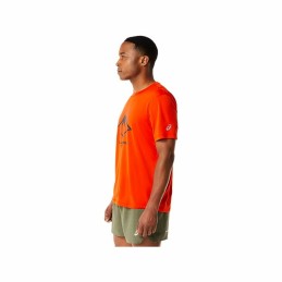 Camisola de Manga Curta Homem Asics FUJITRAIL Laranja