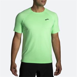 Camisola de Manga Curta Homem Brooks Atmosphere 2.0 Verde limão