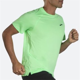 Camisola de Manga Curta Homem Brooks Atmosphere 2.0 Verde limão