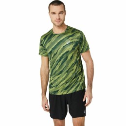 Camisola de Manga Curta Homem Asics Core All Over Print Ss Verde