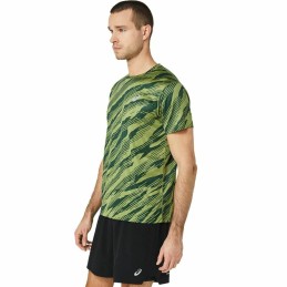 Camisola de Manga Curta Homem Asics Core All Over Print Ss Verde