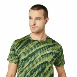 Camisola de Manga Curta Homem Asics Core All Over Print Ss Verde