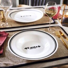 Luminarc|Prato para Massa Luminarc Friends Time Bistro Branco/Preto Vidro 28,5 cm (12 Unidades)
