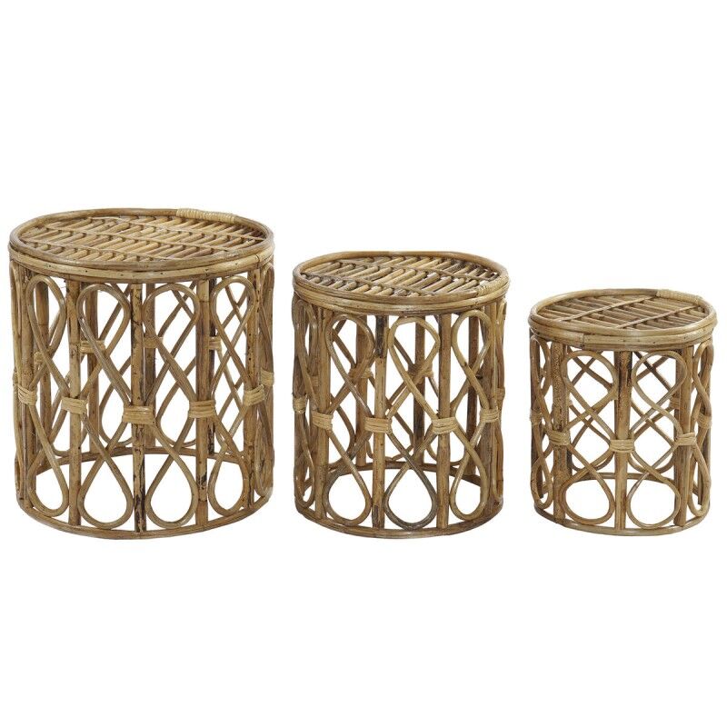 DKD Home Decor|Jogo de 3 mesas DKD Home Decor 39 x 39 x 41 cm Natural vime DKD Home Decor|Jogo de 3 mesas DKD Home Decor 39 x 39 x 41 cm Natural vime