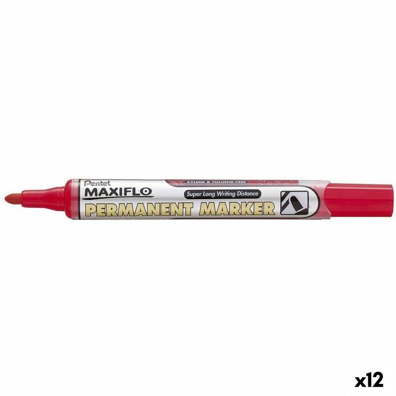 Pentel|Rotulador permanente Pentel NLF50 Vermelho 12 Peças (12 Unidades) Pentel|Rotulador permanente Pentel NLF50 Vermelho 12 Peças (12 Unidades)