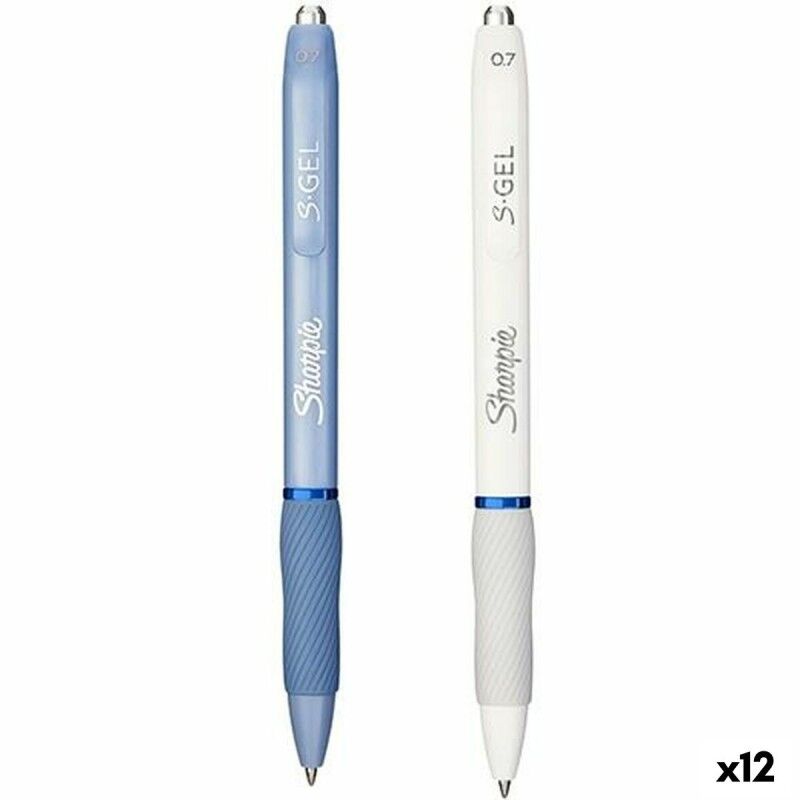 Sharpie|Esferográfica de gel Sharpie S-Gel Branco Azul 0,7 mm (12 Unidades)