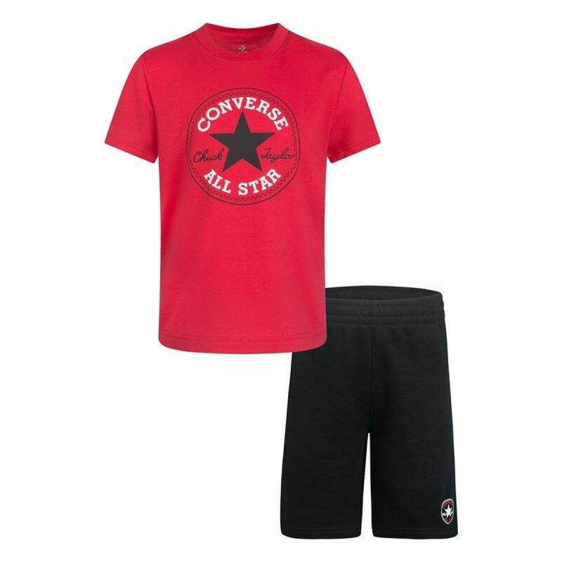Converse|Conjunto Desportivo para Crianças Converse Core Tee Ft Short Preto Magenta