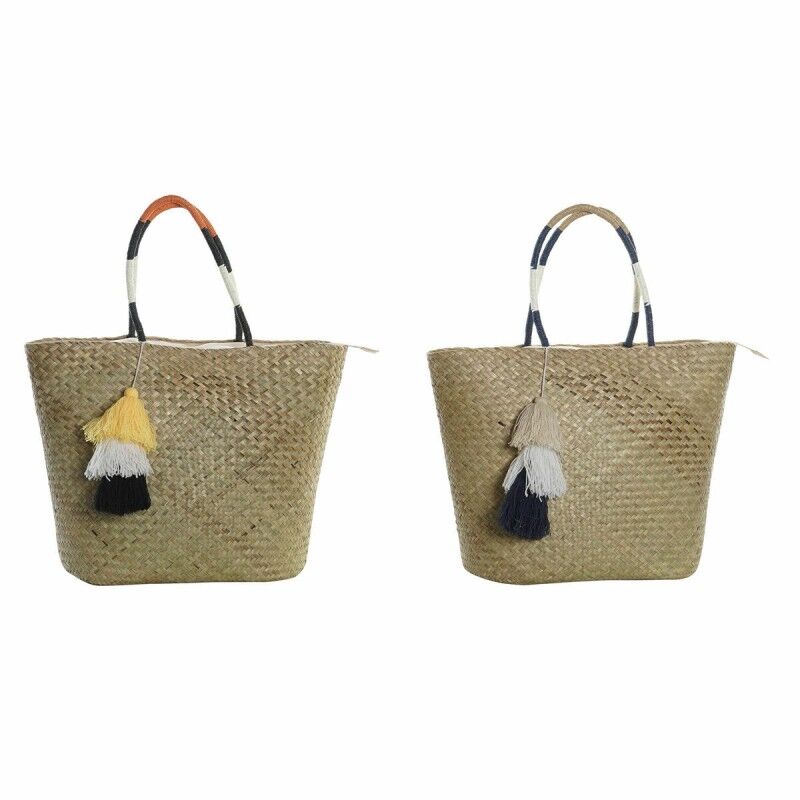 DKD Home Decor|Saco de Praia DKD Home Decor Laranja Natural Azul Marinho Fibra 49 x 18 x 37 cm (2 Unidades) DKD Home Decor|Saco de Praia DKD Home Decor Laranja Natural Azul Marinho Fibra 49 x 18 x 37 cm (2 Unidades)