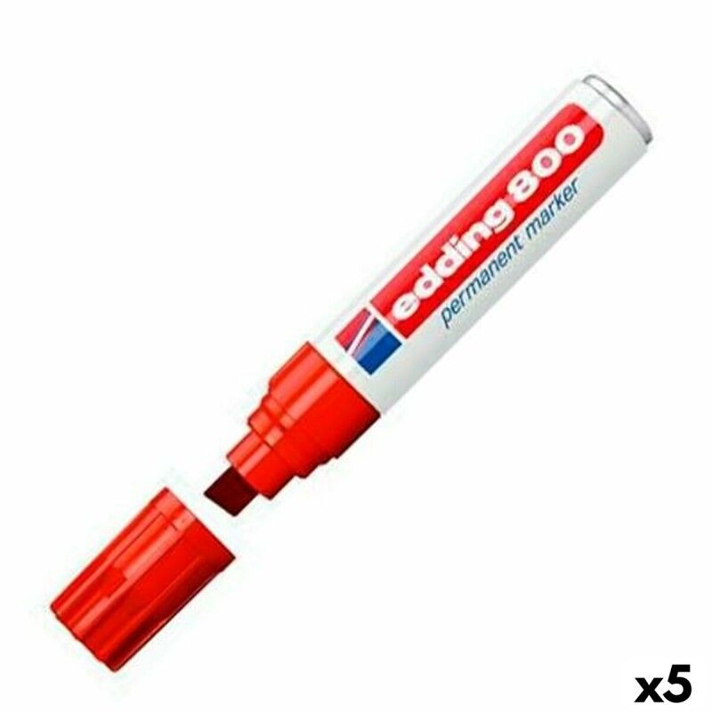 Edding|Rotulador permanente Edding 800 Vermelho (5 Unidades) Edding|Rotulador permanente Edding 800 Vermelho (5 Unidades)