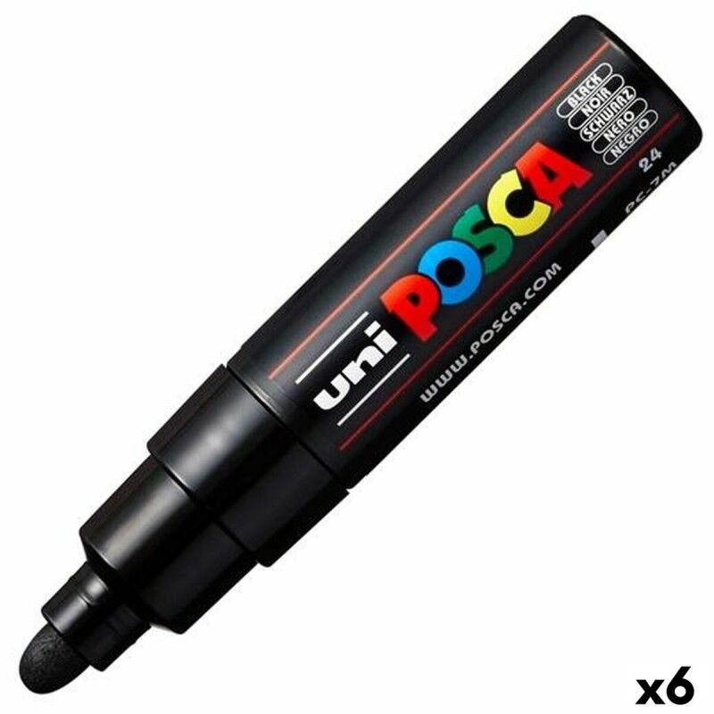 POSCA|Rotulador POSCA PC-7M Preto (6 Unidades) POSCA|Rotulador POSCA PC-7M Preto (6 Unidades)