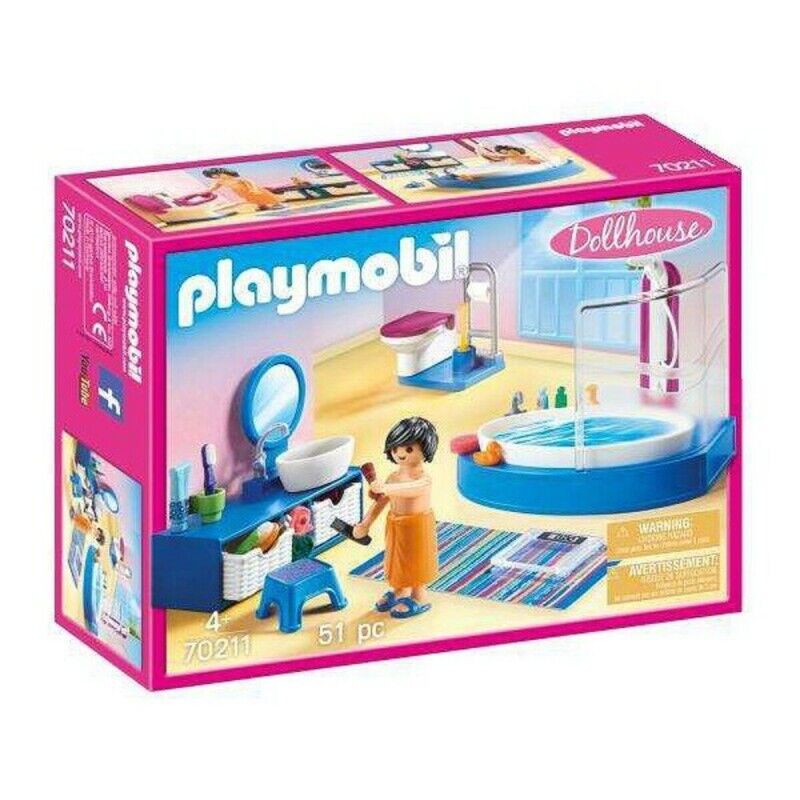 Playmobil|Playset Dollhouse Bathroom Playmobil 70211 Banhos (51 pcs) Playmobil|Playset Dollhouse Bathroom Playmobil 70211 Banhos (51 pcs)