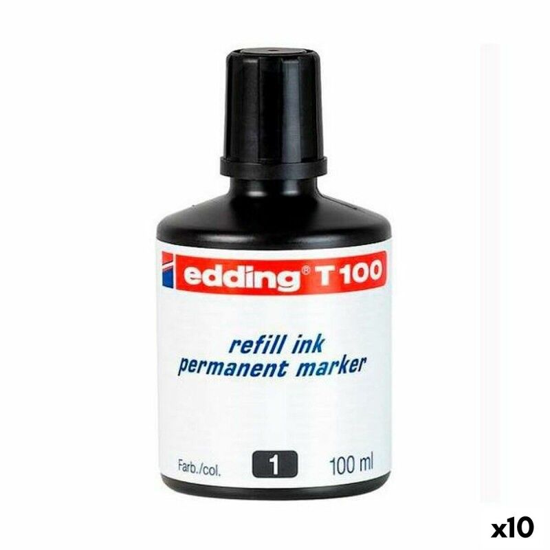 Edding|Tinta de recarga Edding T100 Permanente 100 ml (10 Unidades) Edding|Tinta de recarga Edding T100 Permanente 100 ml (10 Unidades)