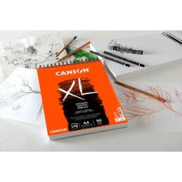 Canson|Bloco de desenho Canson XL Esboso 20 Folhas Branco Natural A4 5 Unidades 90 g/m²