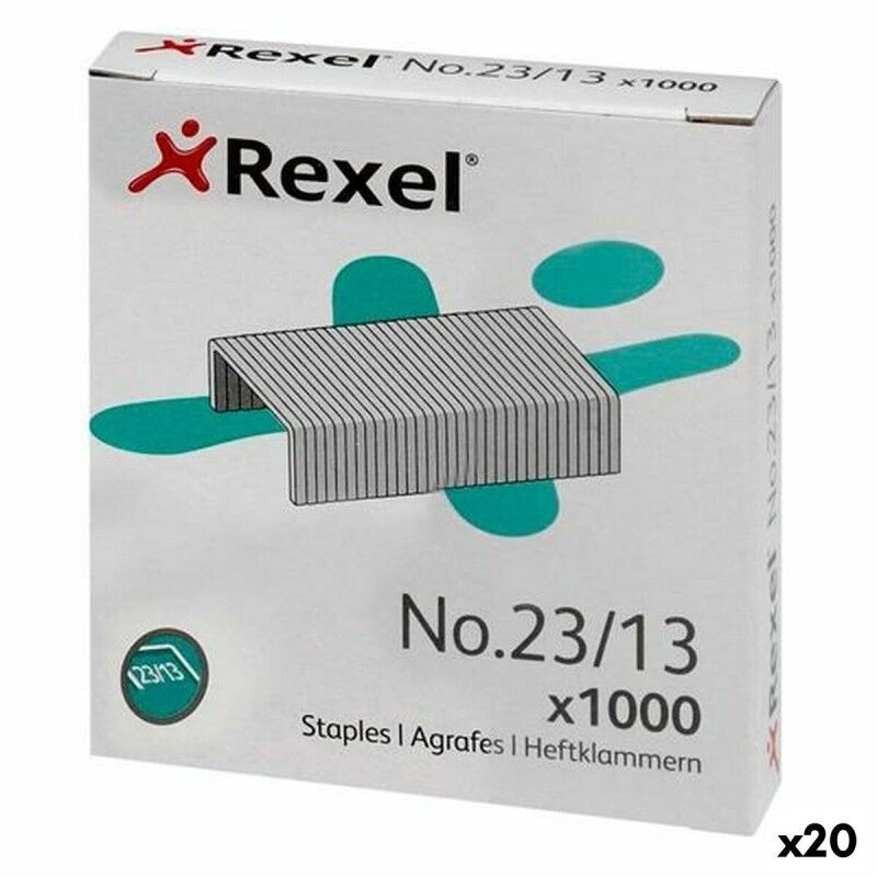 Rexel|Grampos Rexel 1000 Peças 23/13 (20 Unidades)