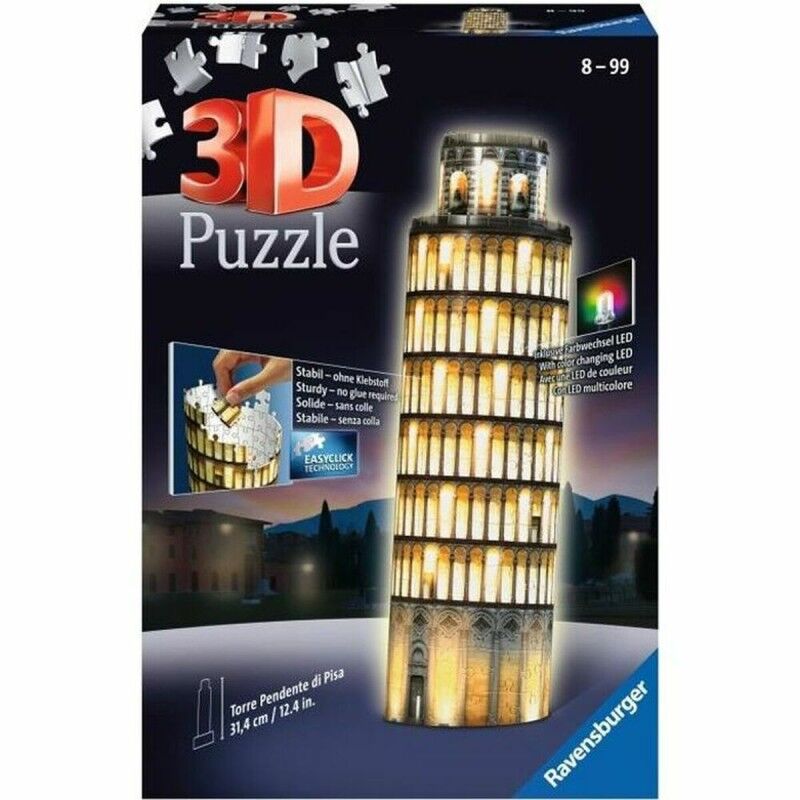 Ravensburger|Puzzle 3D Ravensburger Tour De Pise Night Edition 216 Peças Ravensburger|Puzzle 3D Ravensburger Tour De Pise Night Edition 216 Peças