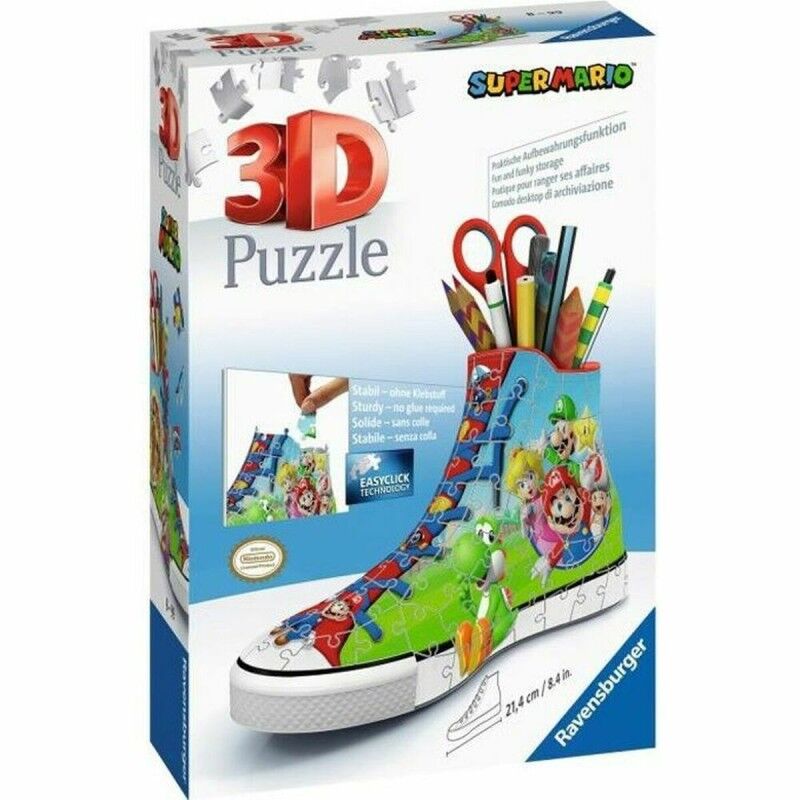 Ravensburger|Puzzle 3D Ravensburger Sneaker Super Mario 108 Peças Ravensburger|Puzzle 3D Ravensburger Sneaker Super Mario 108 Peças